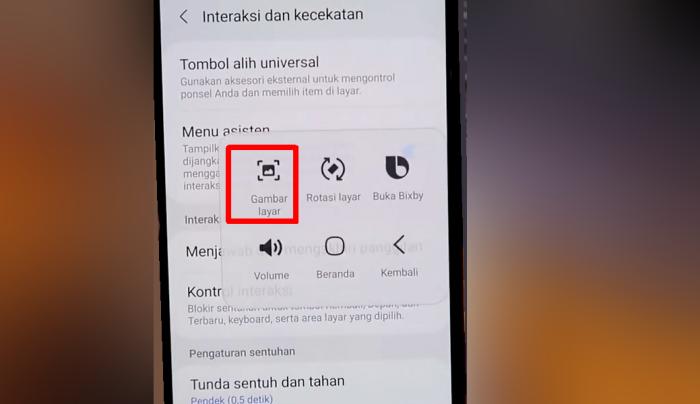 Cara Screenshot Samsung A72 Lewat Menu Asisten